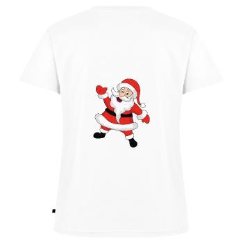 Lustiges Weihnachtsmotiv - Frauen Premium Bio T-Shirt mit V-Ausschnitt - Weiß - Hinten - AI Model Female 172 dark (172cm)