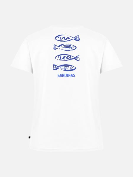Sardinas - Frauen Premium Bio T-Shirt mit V-Ausschnitt - Weiß