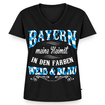 Bayern - Meine Heimat - Frauen Premium Bio T-Shirt mit V-Ausschnitt - Schwarz - Vorne - AI Model Female 172 light (172cm)