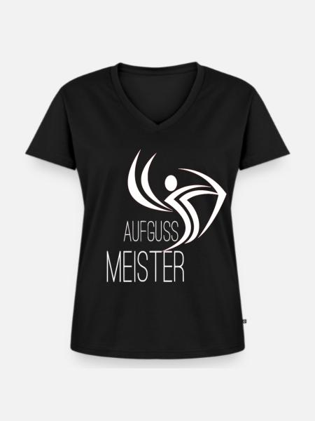 Sauna Aufguss Meister - Frauen Premium Bio T-Shirt mit V-Ausschnitt - Schwarz