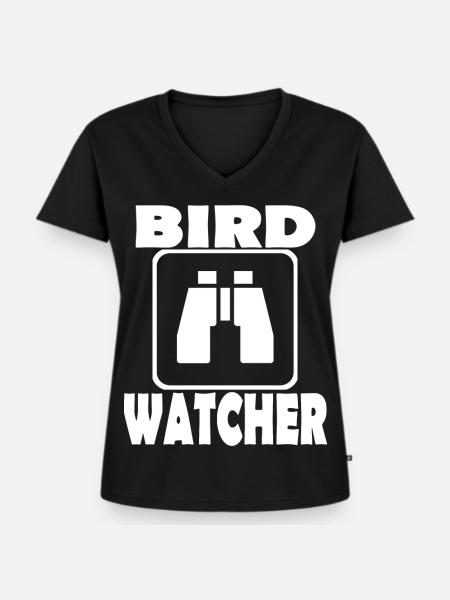 Vogelbeobachtung Ornithologie - Frauen Premium Bio T-Shirt mit V-Ausschnitt - Schwarz