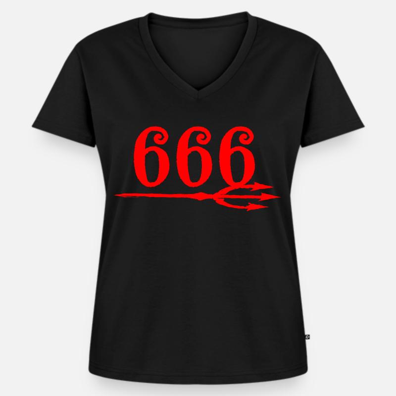 666 Devils Trident - Women's Premium Organic V-neck T-shirt - black