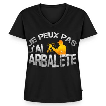 Arbalète - T-shirt encolure en V Premium bio Femme - noir - Devant - AI Model Female 172 light (172cm)