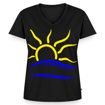 Symbole du naturisme - T-shirt encolure en V Premium bio Femme - noir - Devant - AI Model Female 172 light (172cm)