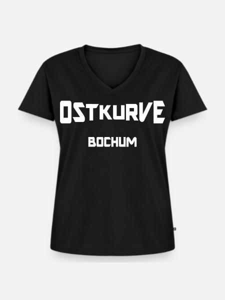 Ostkurve Bochum - Frauen Premium Bio T-Shirt mit V-Ausschnitt - Schwarz