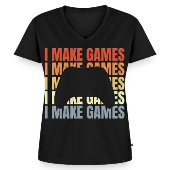 Game Developer Saying - Women's Premium Organic V-neck T-shirt - black - Front - AI Model Female 172 light (172cm)