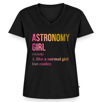 astronomie - T-shirt encolure en V Premium bio Femme - noir - Devant - AI Model Female 172 light (172cm)