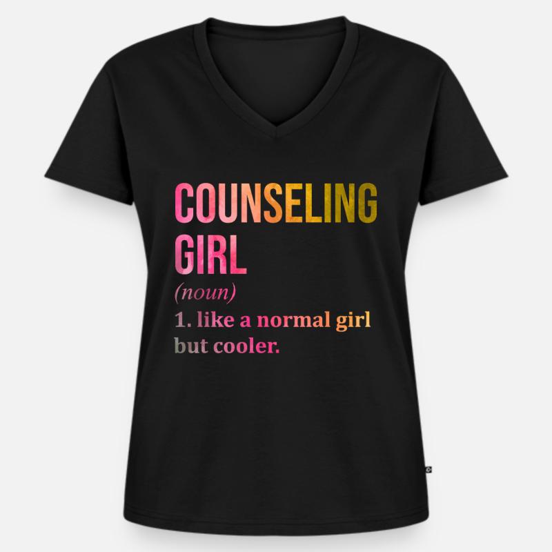 Berater - Frauen Premium Bio T-Shirt mit V-Ausschnitt - Schwarz