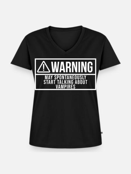 Vampir-Vampir-Vampir - Frauen Premium Bio T-Shirt mit V-Ausschnitt - Schwarz