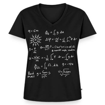 Physics Equations Unleashed - Women's Premium Organic V-neck T-shirt - black - Front - AI Model Female 172 light (172cm)