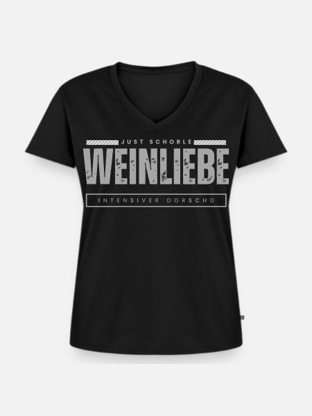 Just Schorle - Frauen Premium Bio T-Shirt mit V-Ausschnitt - Schwarz