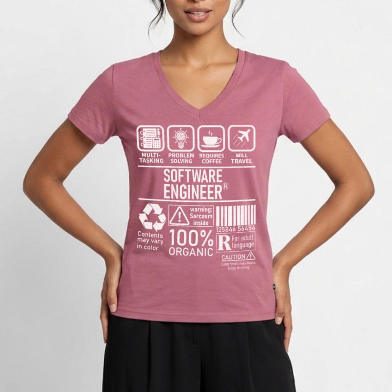 Software Engineer multi tasking problem solving Frauen Premium Bio T-Shirt mit V-Ausschnitt