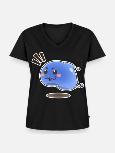 Kleiner springender Schleim - Frauen Premium Bio T-Shirt mit V-Ausschnitt - Schwarz