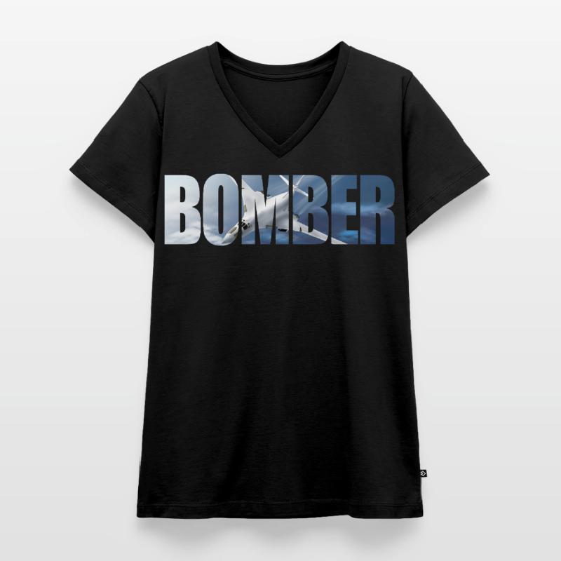 Bomber Tu-160 Frauen Premium Bio T-Shirt mit V-Ausschnitt