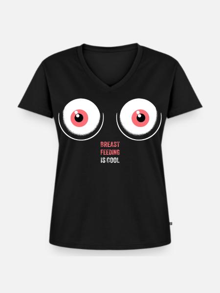 Skurriles Still-Umarmungsdesign - Frauen Premium Bio T-Shirt mit V-Ausschnitt - Schwarz