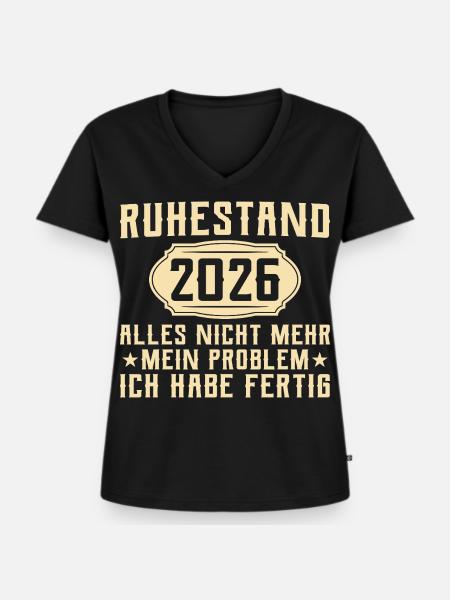 Ruhestand 2026 - Abschied Arbeitskollege - Frauen Premium Bio T-Shirt mit V-Ausschnitt - Schwarz