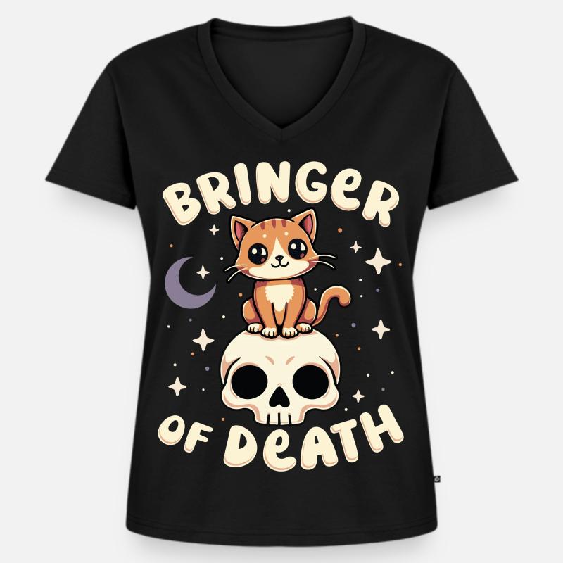 Bringer des Todes - Frauen Premium Bio T-Shirt mit V-Ausschnitt - Schwarz