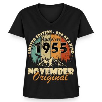 70 års jubilæum - original - november 1955 - Premium økologisk T-shirt til kvinder - sort - Foran - AI Model Female 172 light (172cm)