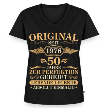 Original 1976 Jahrgang 50. Geburtstag Geschenk - Frauen Premium Bio T-Shirt mit V-Ausschnitt - Schwarz - Vorne - AI Model Female 172 light (172cm)
