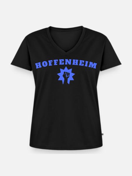 Hoffenheim - Frauen Premium Bio T-Shirt mit V-Ausschnitt - Schwarz