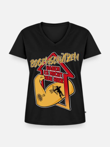 Bogen schießen - Frauen Premium Bio T-Shirt mit V-Ausschnitt - Schwarz