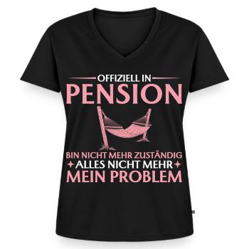 Beamtin Abschied Arbeitskollegin in Pension - Frauen Premium Bio T-Shirt mit V-Ausschnitt - Schwarz - Vorne - AI Model Female 172 light (172cm)