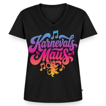 Karnevals Maus Karnevalsmaus Karneval Party Kostüm - Frauen Premium Bio T-Shirt mit V-Ausschnitt - Schwarz - Vorne - AI Model Female 172 light (172cm)