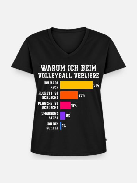 Warum ich beim Fechten verliere Fechten - Frauen Premium Bio T-Shirt mit V-Ausschnitt - Schwarz