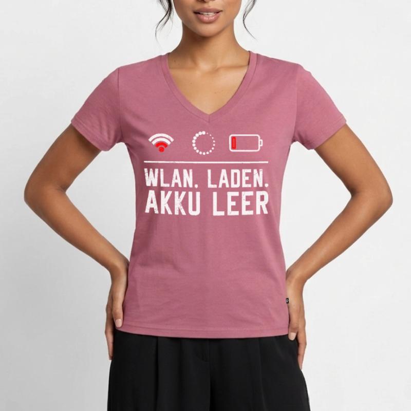 Coder WiFi. LOADING. BATTERY EMPTY FUNNY Women's Premium Organic V-neck T-shirt