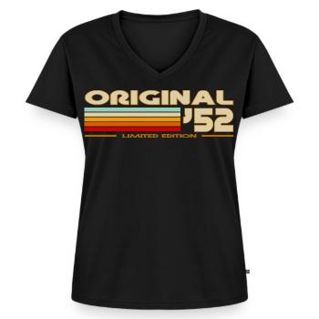 1952 - Frauen Premium Bio T-Shirt mit V-Ausschnitt - Schwarz - Vorne - AI Model Female 172 light (172cm)