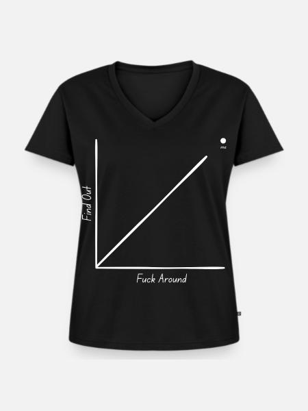 Verarsch herum, finde es heraus - Frauen Premium Bio T-Shirt mit V-Ausschnitt - Schwarz