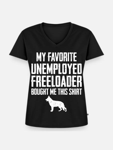 Witziger Deutscher Schäferhund - Frauen Premium Bio T-Shirt mit V-Ausschnitt - Schwarz