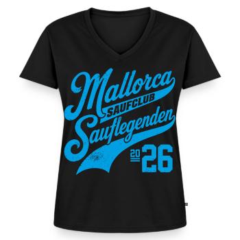 Club de boisson Malle 2026 - T-shirt encolure en V Premium bio Femme - noir - Devant - AI Model Female 172 light (172cm)
