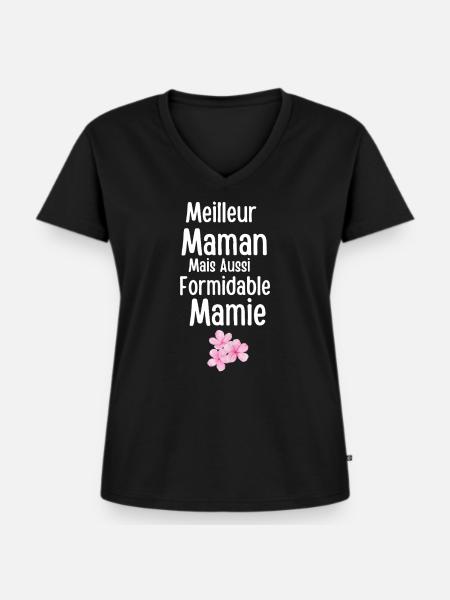 Beste erstaunliche Mutter und Oma - Frauen Premium Bio T-Shirt mit V-Ausschnitt - Schwarz