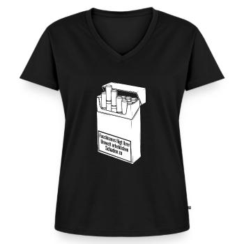 Faschismus gefärdet - Frauen Premium Bio T-Shirt mit V-Ausschnitt - Schwarz - Vorne - AI Model Female 172 light (172cm)