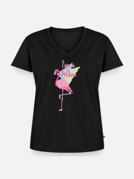 I`m a Pelikan - Frauen Premium Bio T-Shirt mit V-Ausschnitt - Schwarz