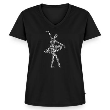 Ballerina Tänzerin Ballett Leidenschaft Tutu - Frauen Premium Bio T-Shirt mit V-Ausschnitt - Schwarz - Vorne - AI Model Female 172 light (172cm)