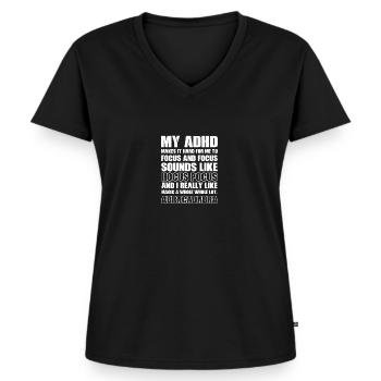 Fokus Magie Hyperaktiv und Cool Geschenk - Frauen Premium Bio T-Shirt mit V-Ausschnitt - Schwarz - Vorne - AI Model Female 172 light (172cm)