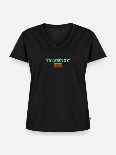 Tatarstan - Frauen Premium Bio T-Shirt mit V-Ausschnitt - Schwarz