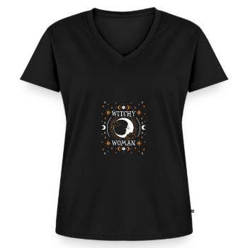 Awesome Witchy Woman Magical Witchery For A Witch - Frauen Premium Bio T-Shirt mit V-Ausschnitt - Schwarz - Vorne - AI Model Female 172 light (172cm)