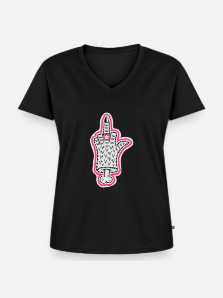 Ring - Frauen Premium Bio T-Shirt mit V-Ausschnitt - Schwarz