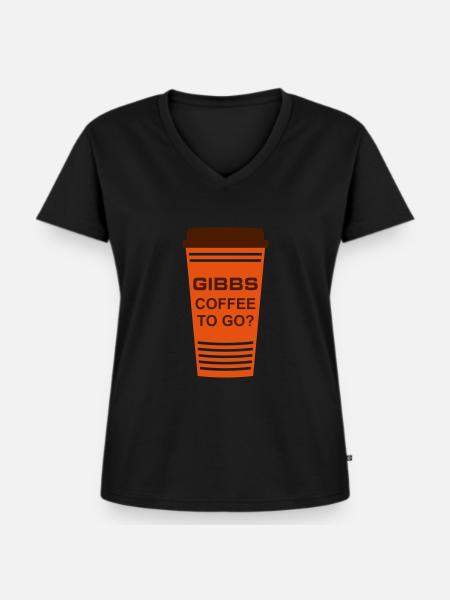 GIBBS COFFEE TO GO? - Frauen Premium Bio T-Shirt mit V-Ausschnitt - Schwarz