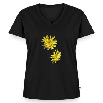 Cartoon hawkweed - Women's Premium Organic V-neck T-shirt - black - Front - AI Model Female 172 light (172cm)