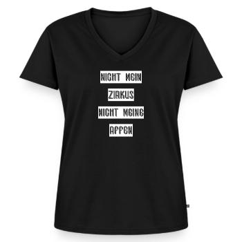 Nicht mein Zirkus, nicht meine Affen - Frauen Premium Bio T-Shirt mit V-Ausschnitt - Schwarz - Vorne - AI Model Female 172 light (172cm)