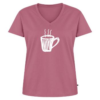 coffee pot - Women's Premium Organic V-neck T-shirt - mauve - Front - AI Model Female 172 dark (172cm)