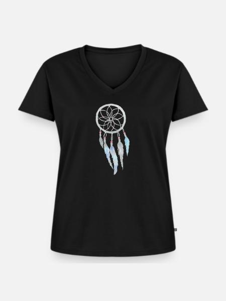 Dream catcher - Frauen Premium Bio T-Shirt mit V-Ausschnitt - Schwarz