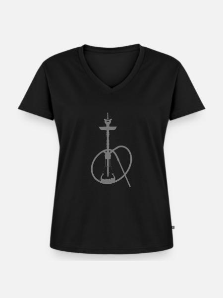 shisha - Frauen Premium Bio T-Shirt mit V-Ausschnitt - Schwarz