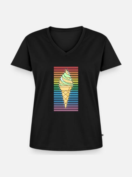 Eis - Frauen Premium Bio T-Shirt mit V-Ausschnitt - Schwarz