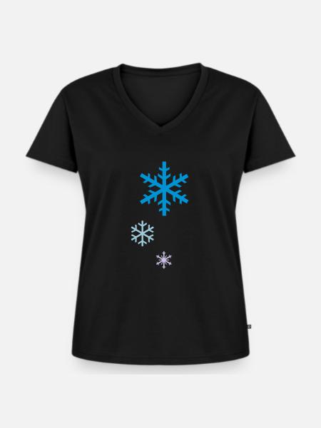 snowflakes - Frauen Premium Bio T-Shirt mit V-Ausschnitt - Schwarz