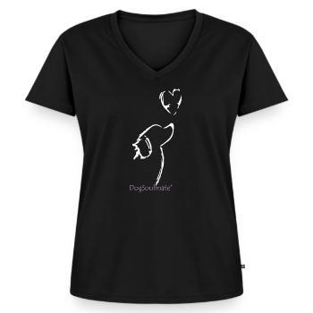Dog Soulmate - dog soul relatives - Women's Premium Organic V-neck T-shirt - black - Front - AI Model Female 172 light (172cm)